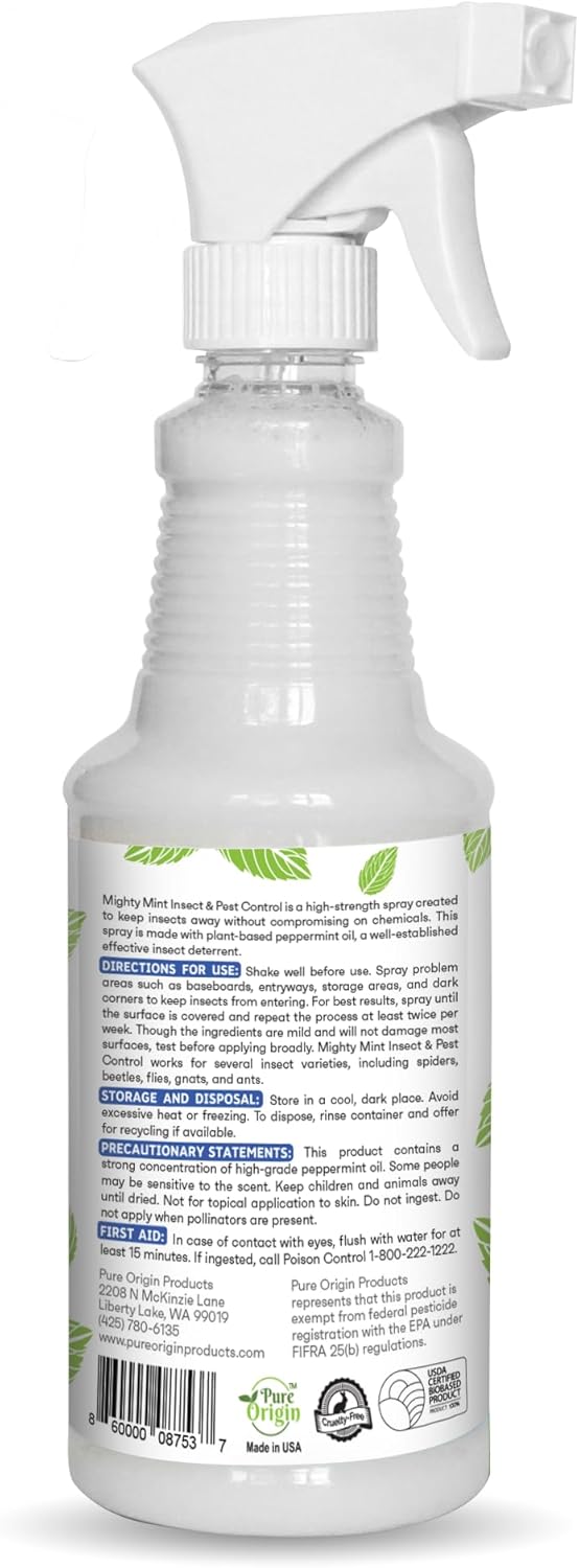 Natural peppermint oil bug repellent spray