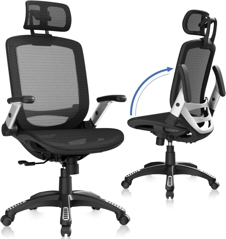 GABRYLLY Ergonomic Mesh Office Chair with Flip-Up Arms and Headrest