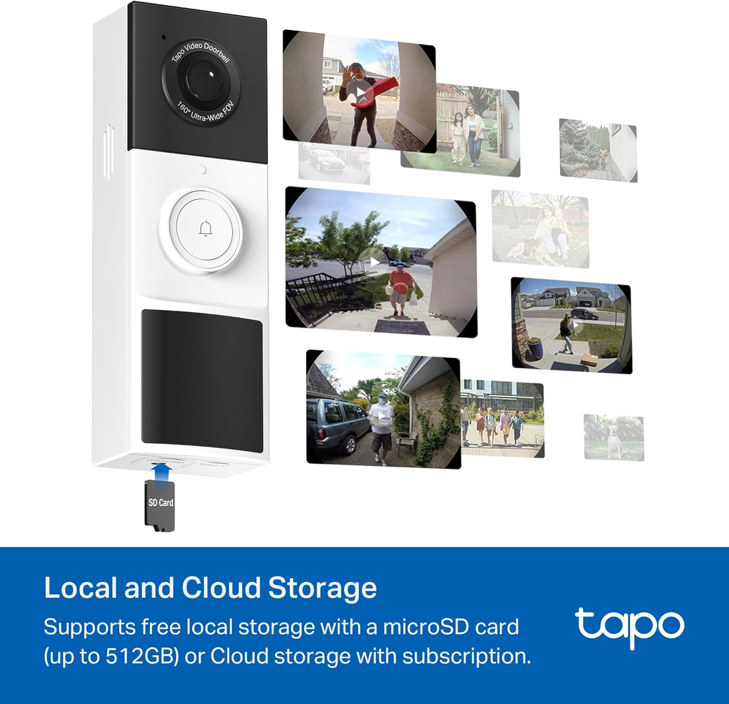 6400mAh rechargeable battery of Tapo D210 wireless video doorbell showing easy installation