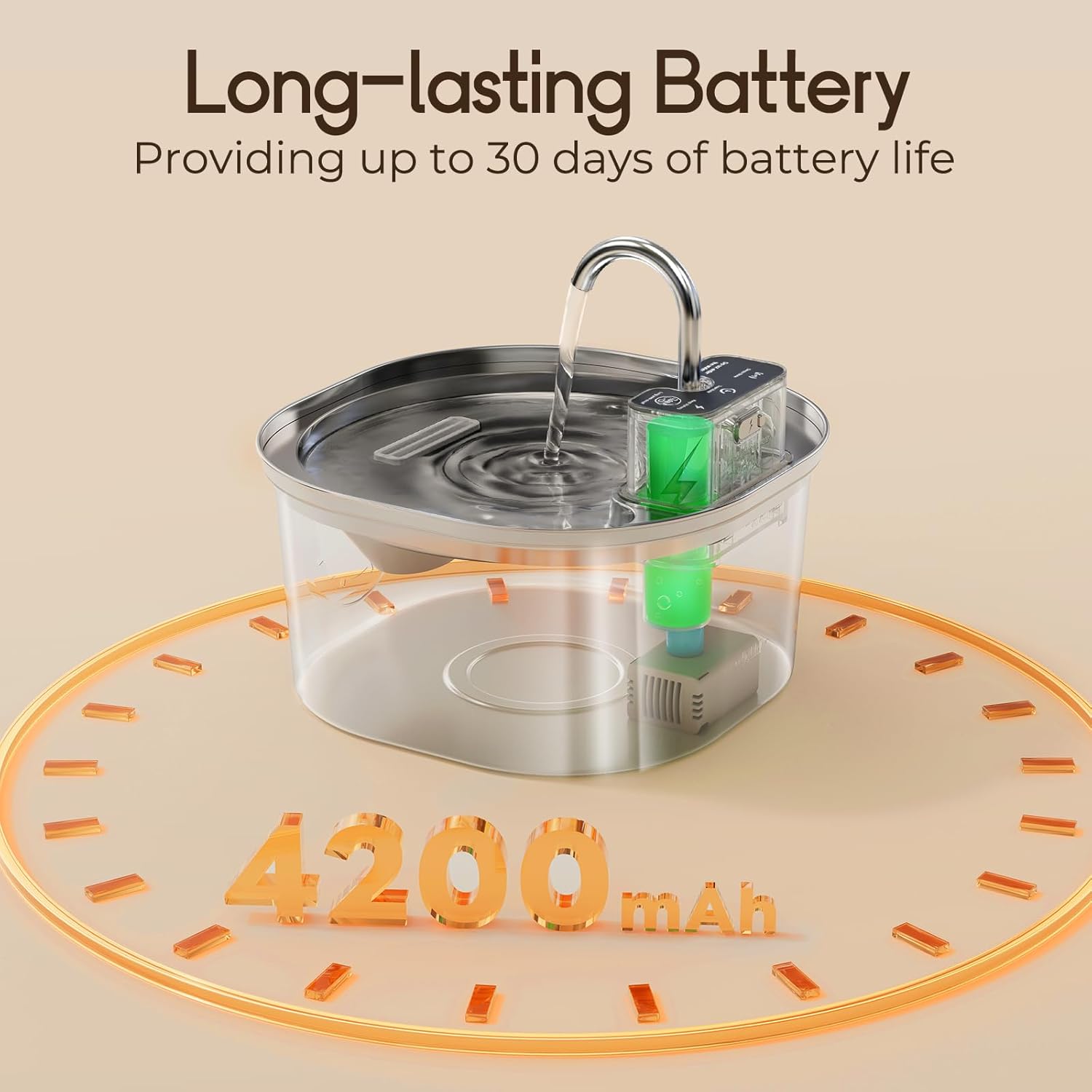 Close-up of multi-stage filter in Voluas fountain