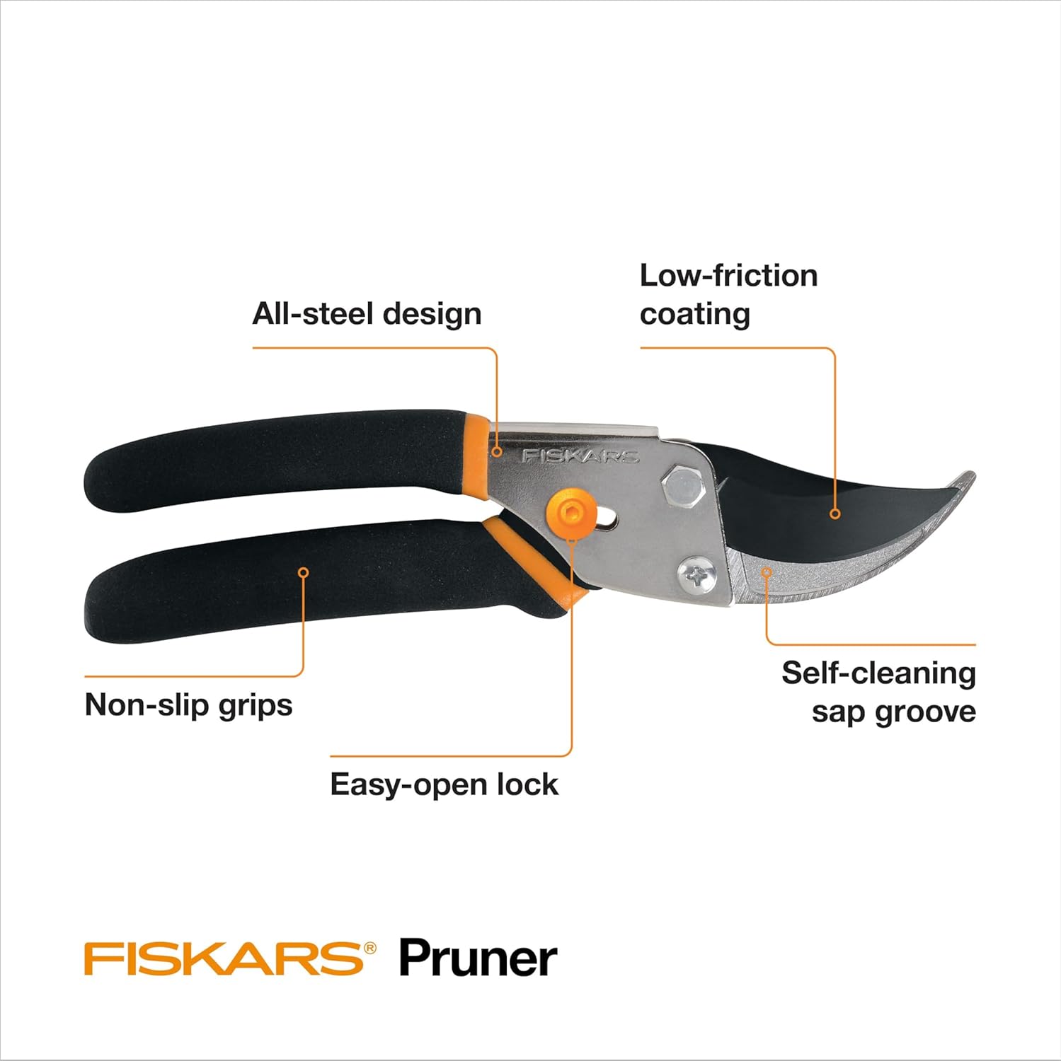 Fiskars pruning shears safety lock mechanism