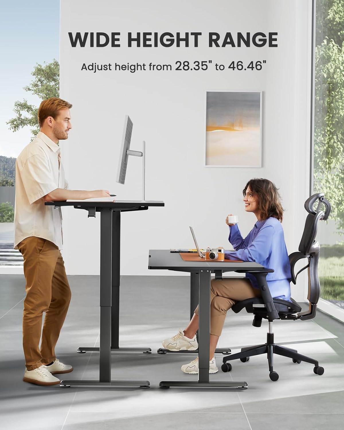 ErGear standing desk at maximum extended height