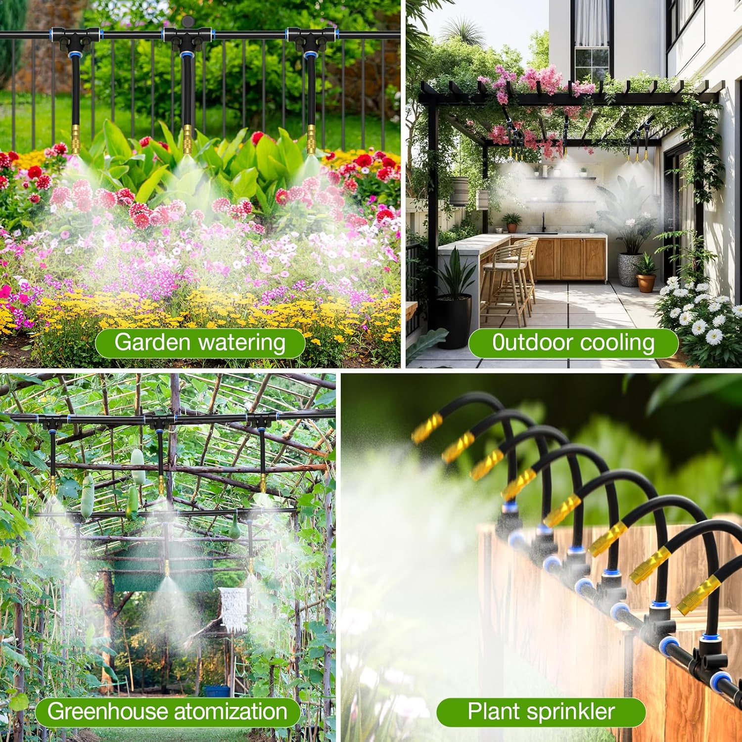 Adjustable drip nozzle showing micro drip to spray settings for customized watering