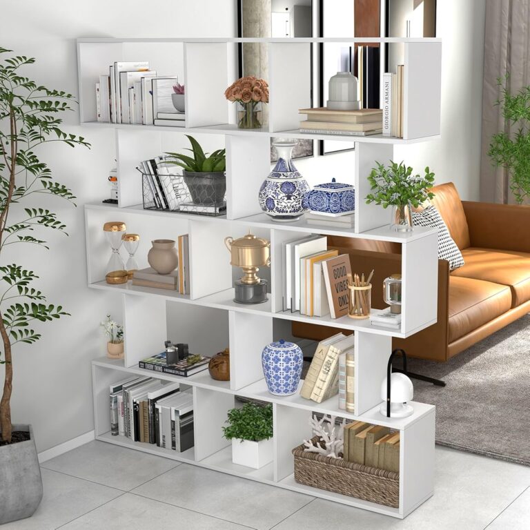 Modern open shelving SILKYDRY bookshelf with decor