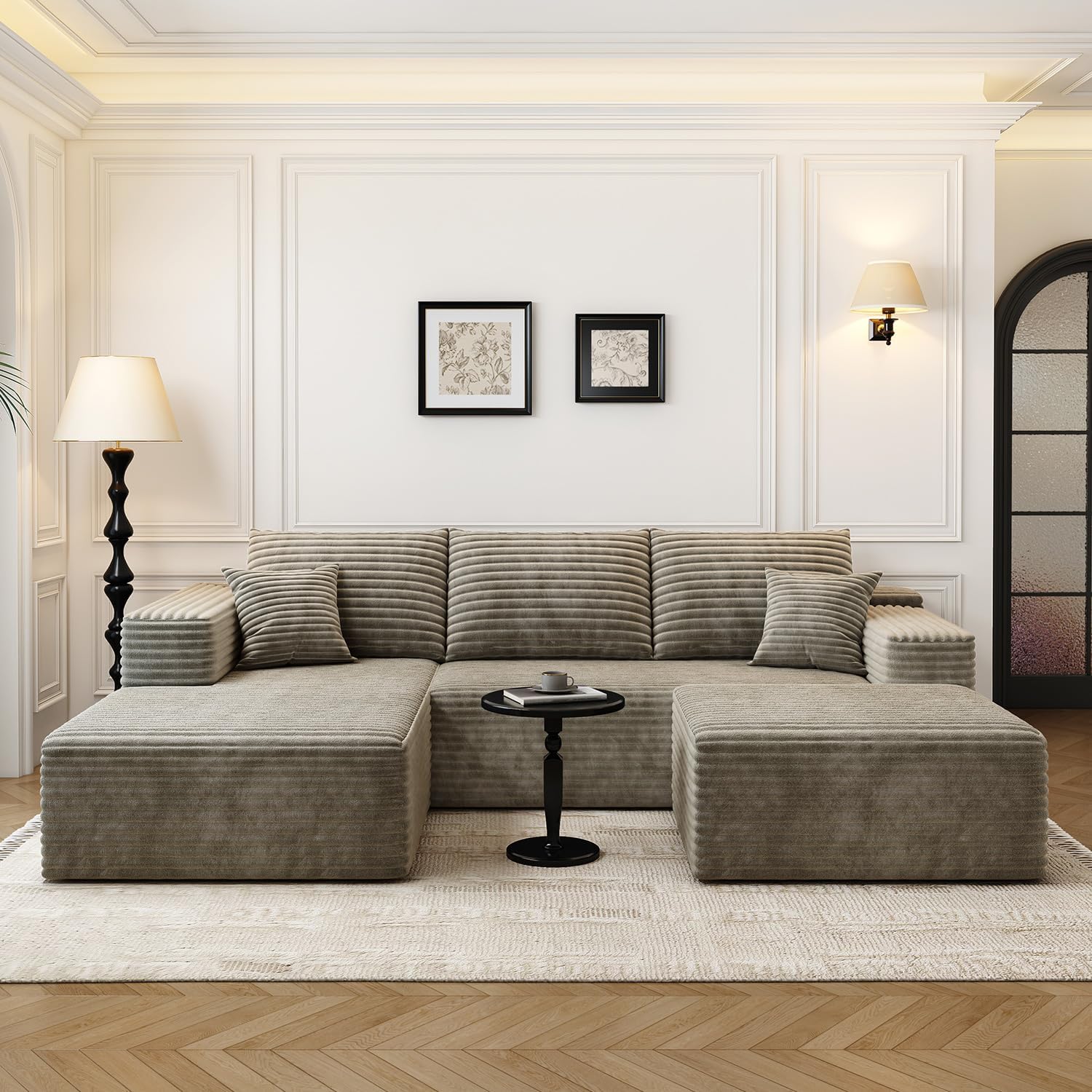 Modern U-shaped sectional sofa for living room by Settab