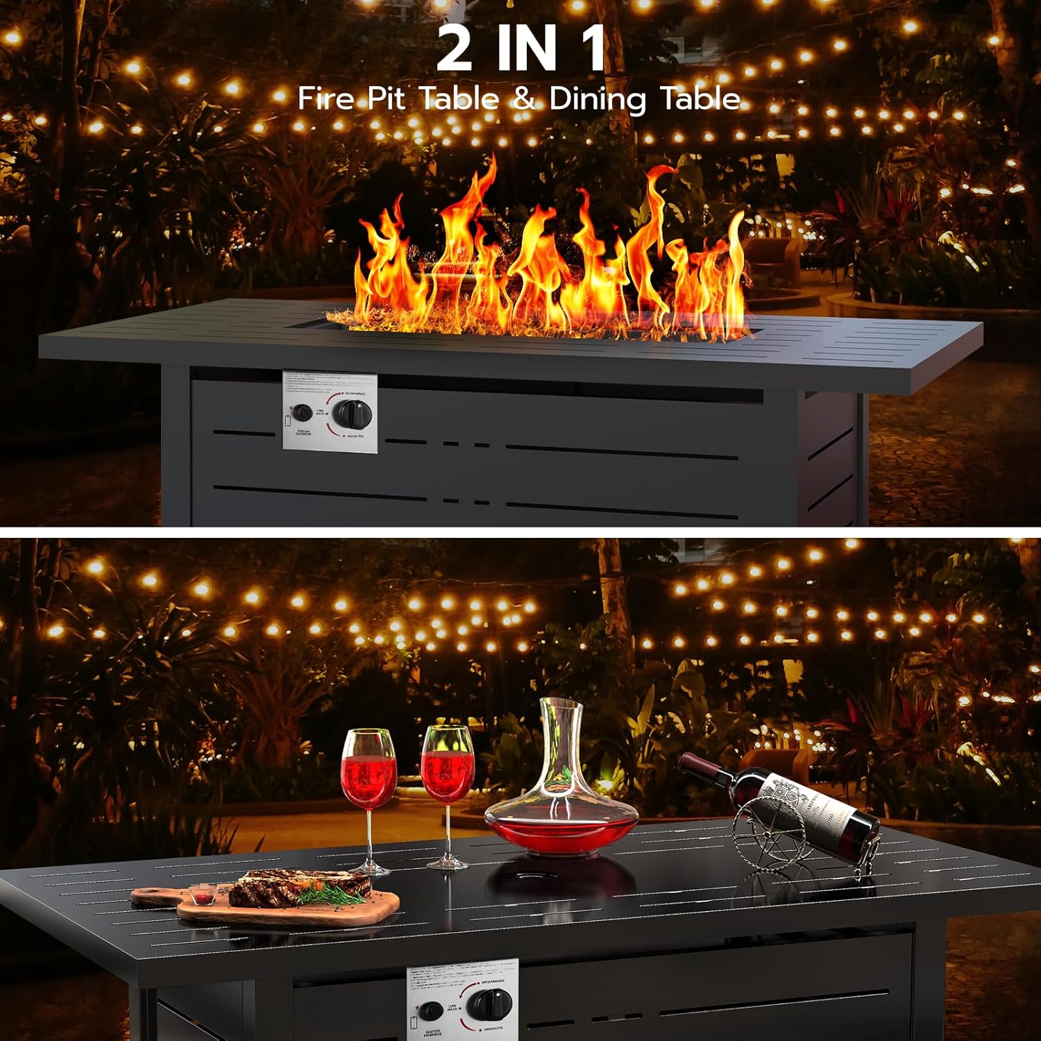 CSA-certified ZAFRO propane fire pit – 40,000 BTU