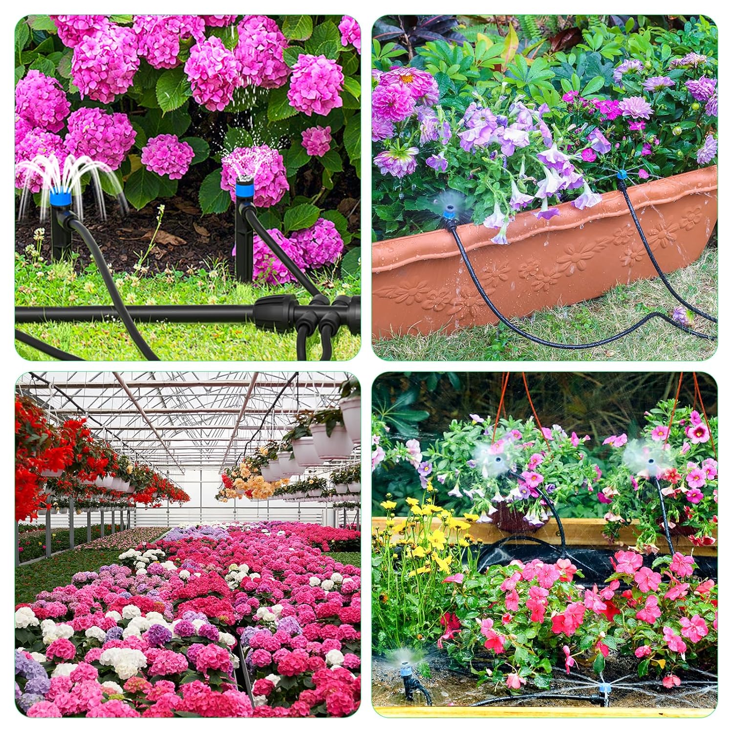 UV-resistant irrigation connectors close-up