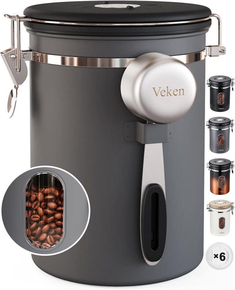 coffee canister 2025 with transparent window showing coffee beans inside