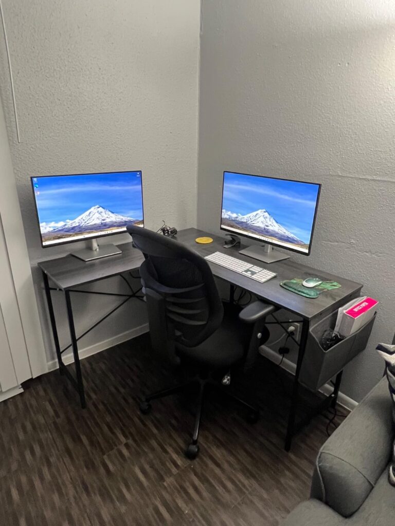 L shaped computer desk